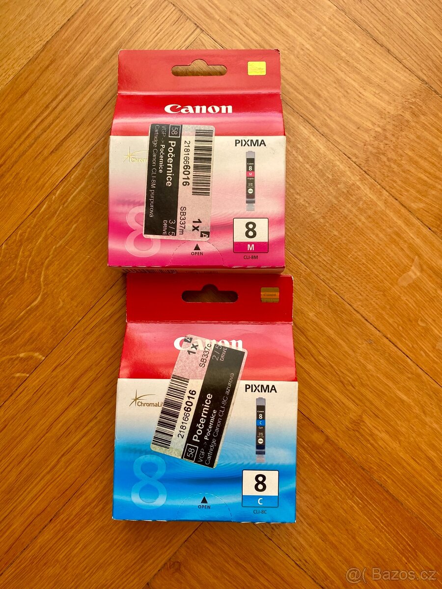 Tonery Canon CLI-8M (purpurová), Canon CLI-8C (azurová) - 2