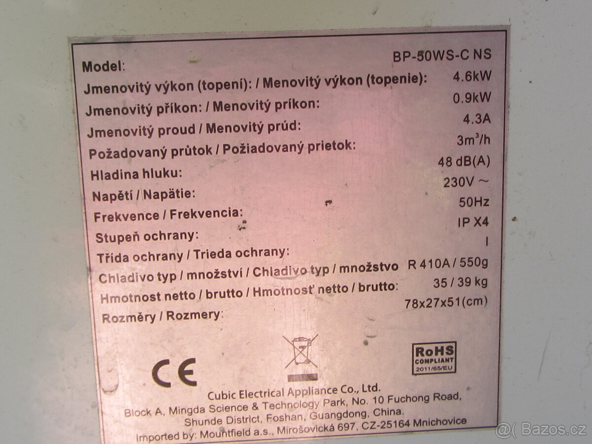 Tepelné bazénové čerpadlo AZURO - 2