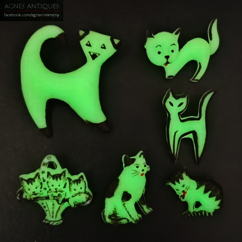 Fosforová brož - kočka, kočička - 2