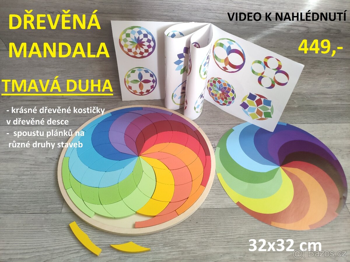 Dřevěná mandala- vkládačka - 2