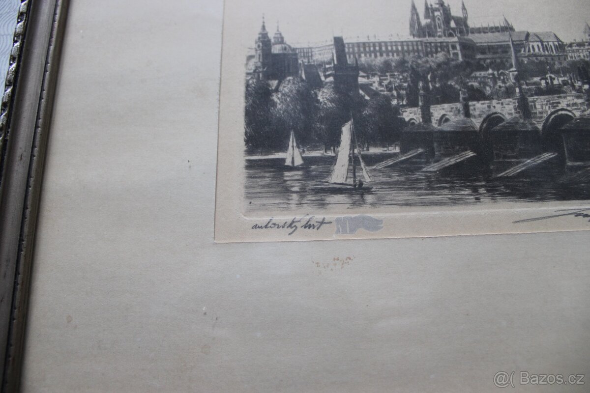 JOSEF VAIC - KARLŮV MOST S PLACHETNICEMI - 2