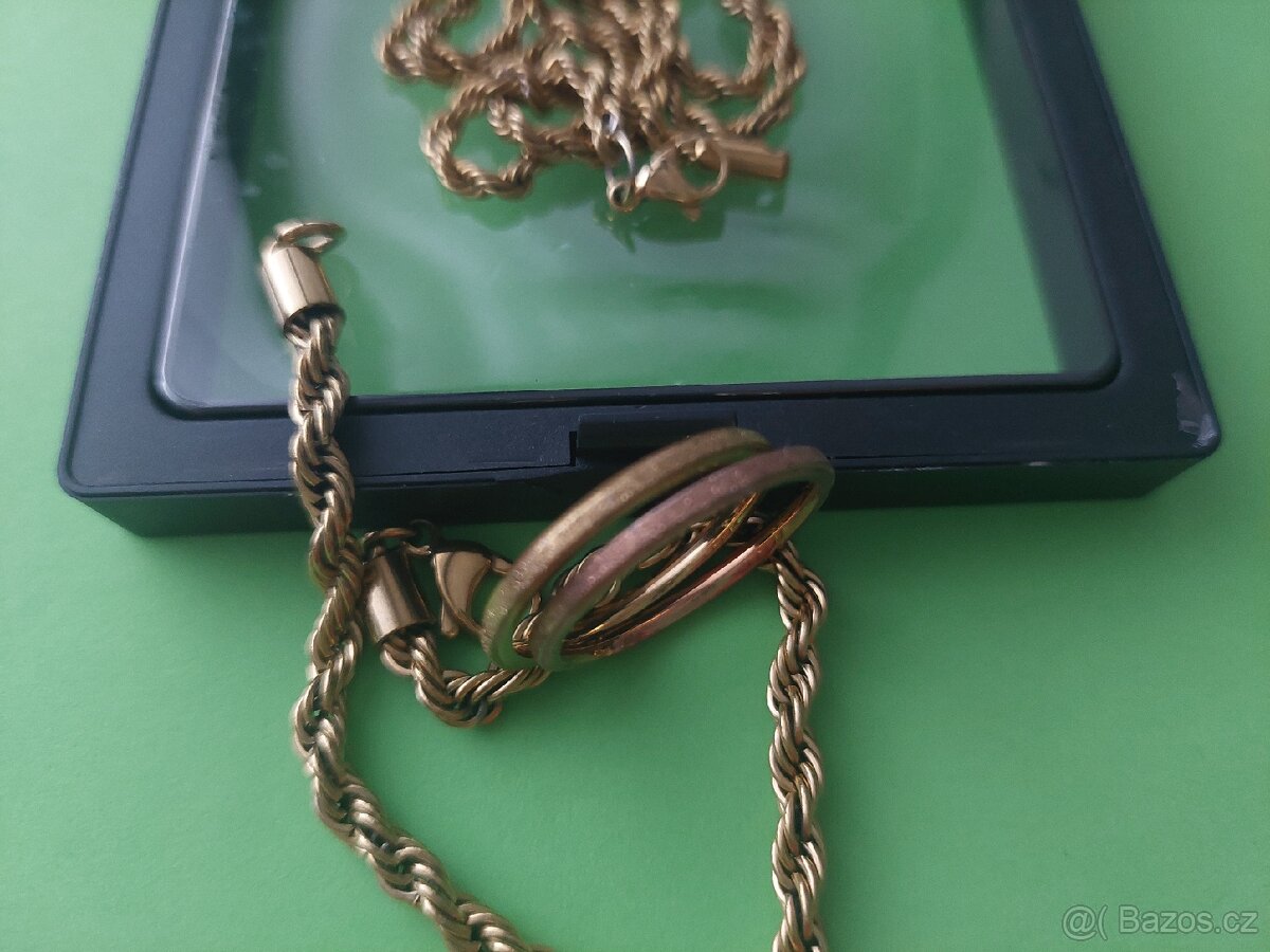 Dámský řetízek a náramek a prsten z oceli - 2