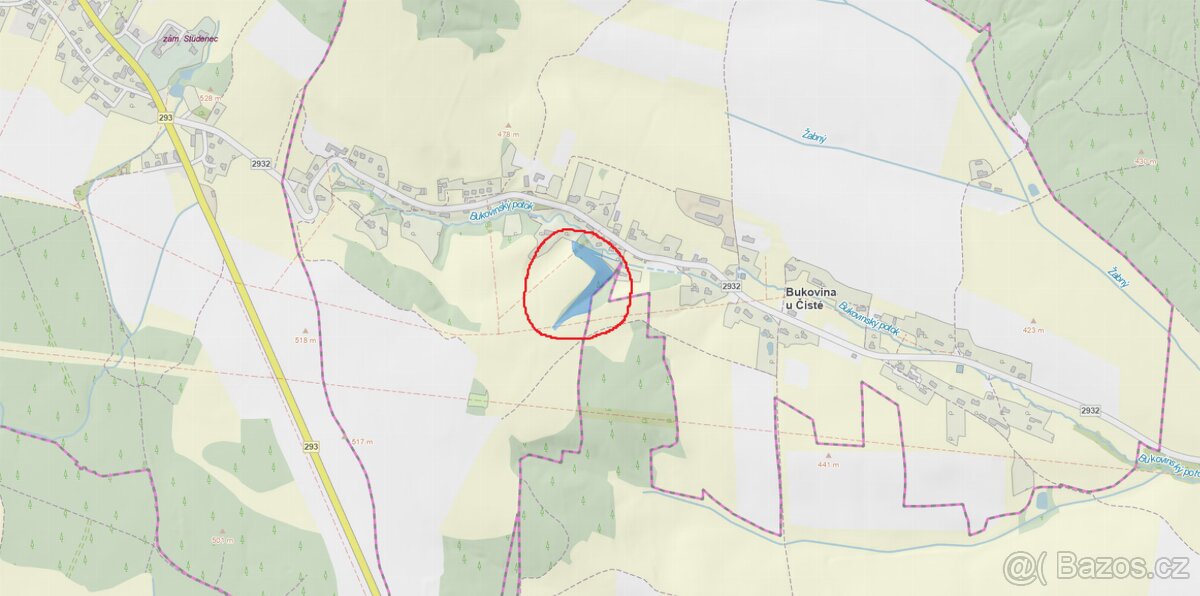 Prodám lesní pozemek v k.ú. Bukovina u Čisté - 2