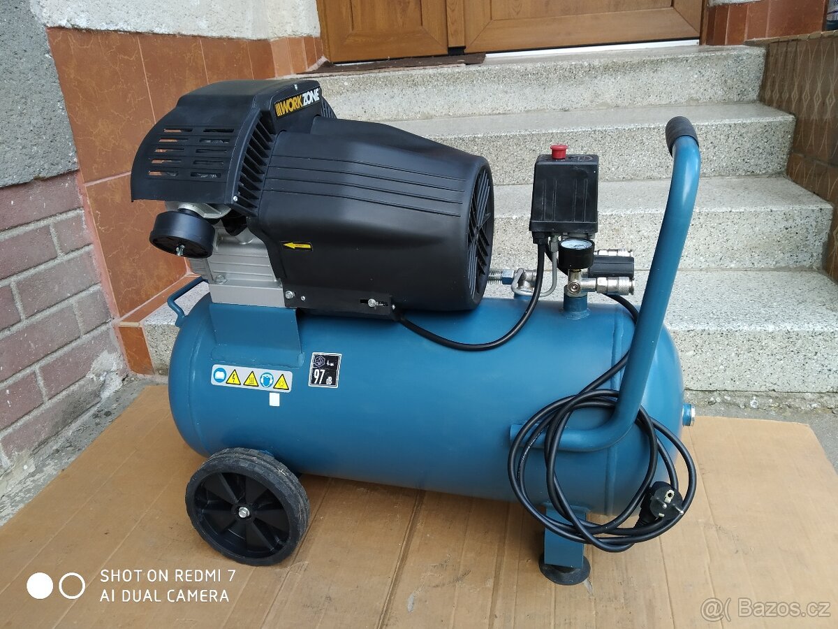 Prodám 2-pístový kompresor Workzone WZ-AC 400/50 - 10 Barů. - 2