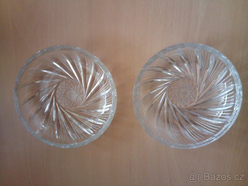 Skleněné broušené misky (5 ks) - 2