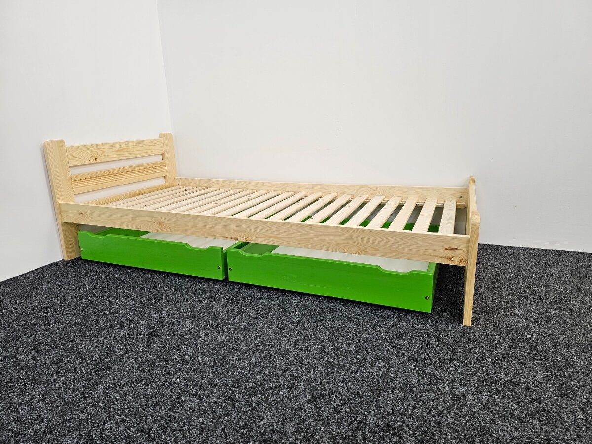 Prodám dětskou postel s roštem a šuplíky 2x 90x80x15cm - 2