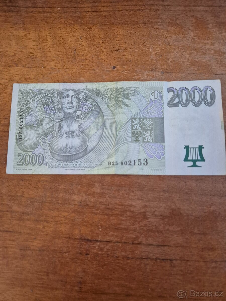 Bankovka 2000 Kč rok 1999 - 2