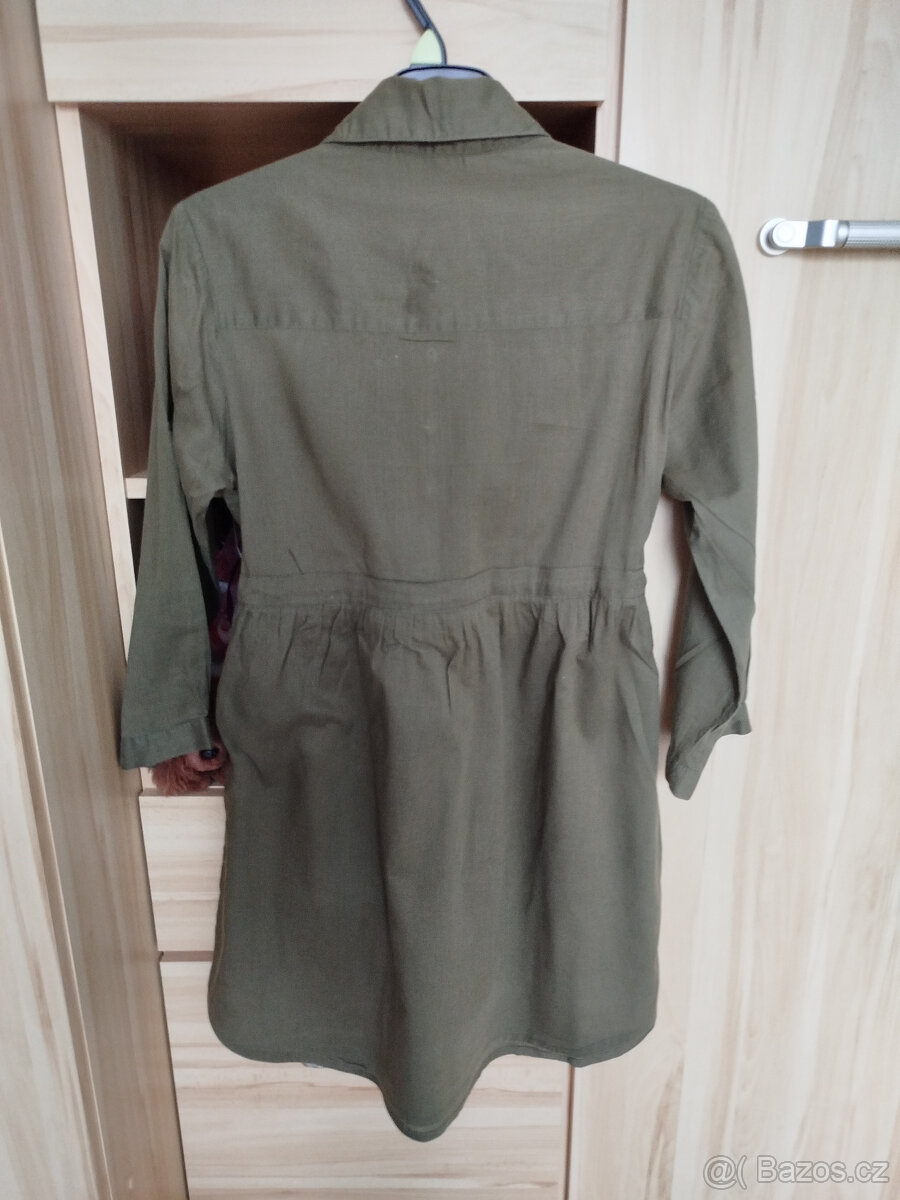 khaki košilové šaty, zn.Stradivarius - 2