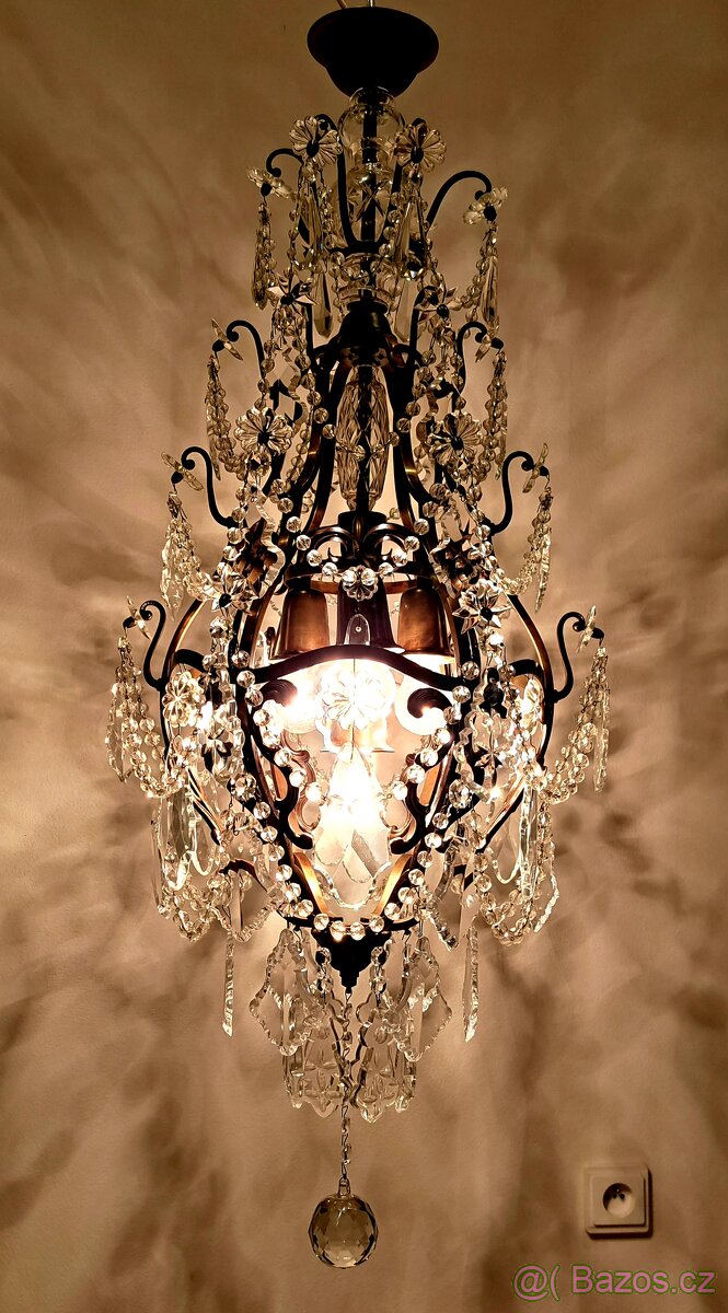 Velký starožitný lustr 1920-30 - 2