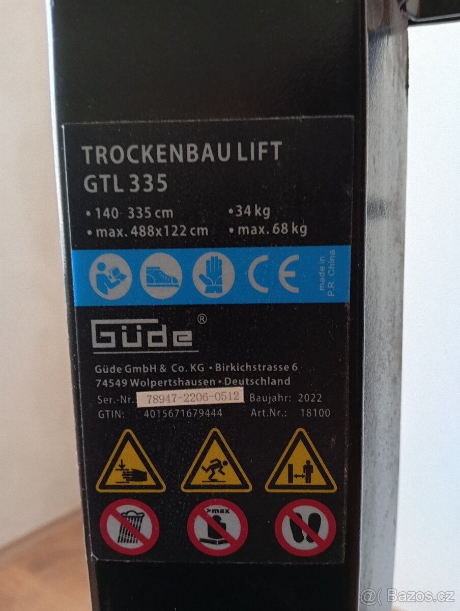 Zvedák sádrokartonových desek - 2