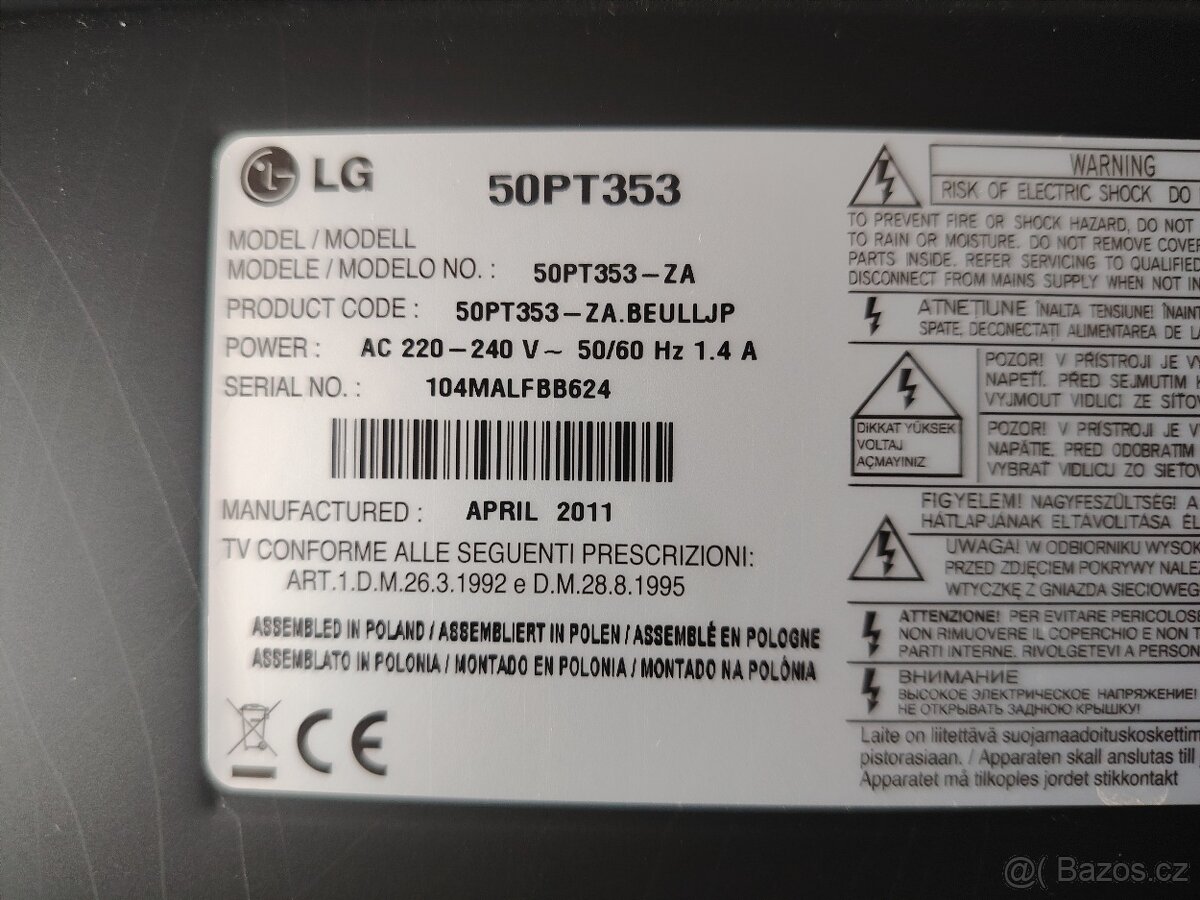 Plazma LG 50PT353 - 2