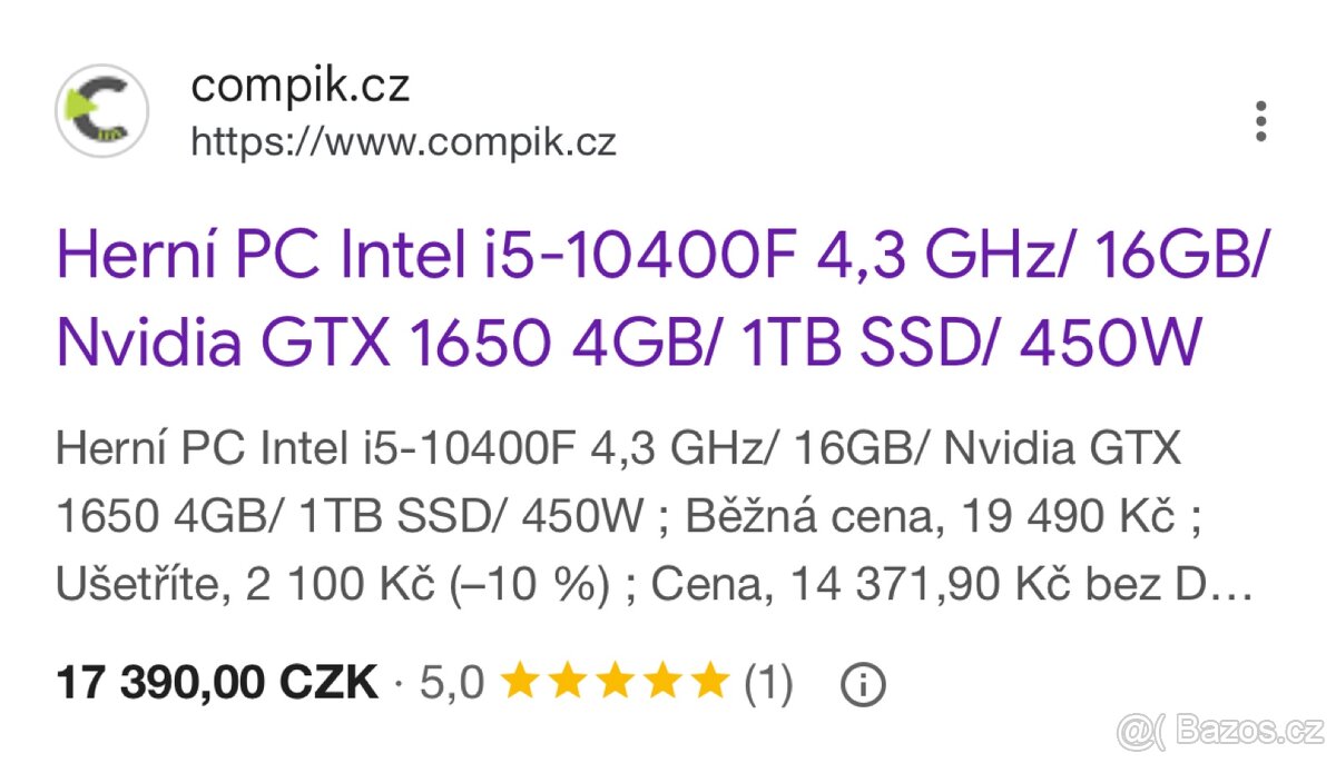 Herní PC i5-10400F • GTX 1650 • 1 TB NVMe • 16 GB • RGB ✅ - 2