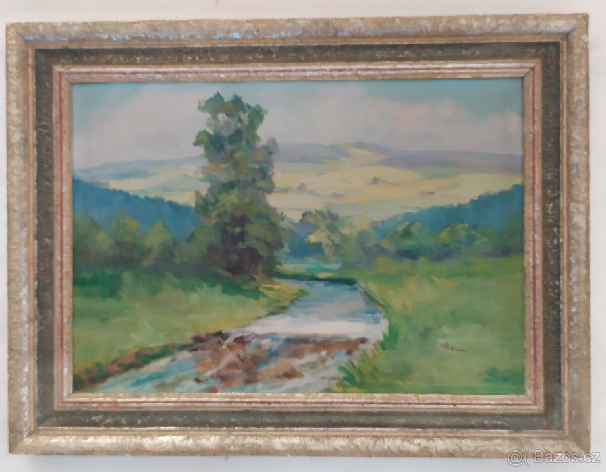 Obraz, Řeka s horami, V. Stein - 2