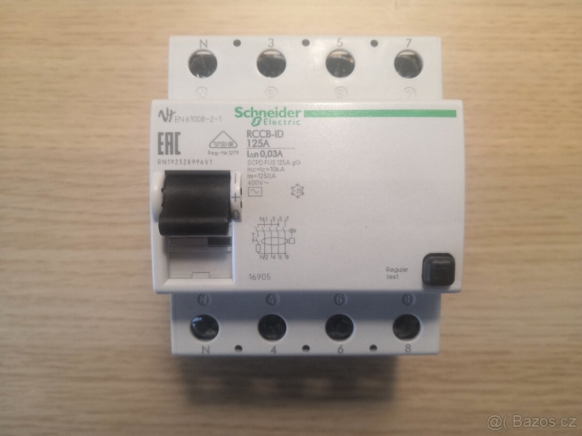 NOVÝ Schneider proudový chránič ID 4P 125A 30mA RCCB - 2