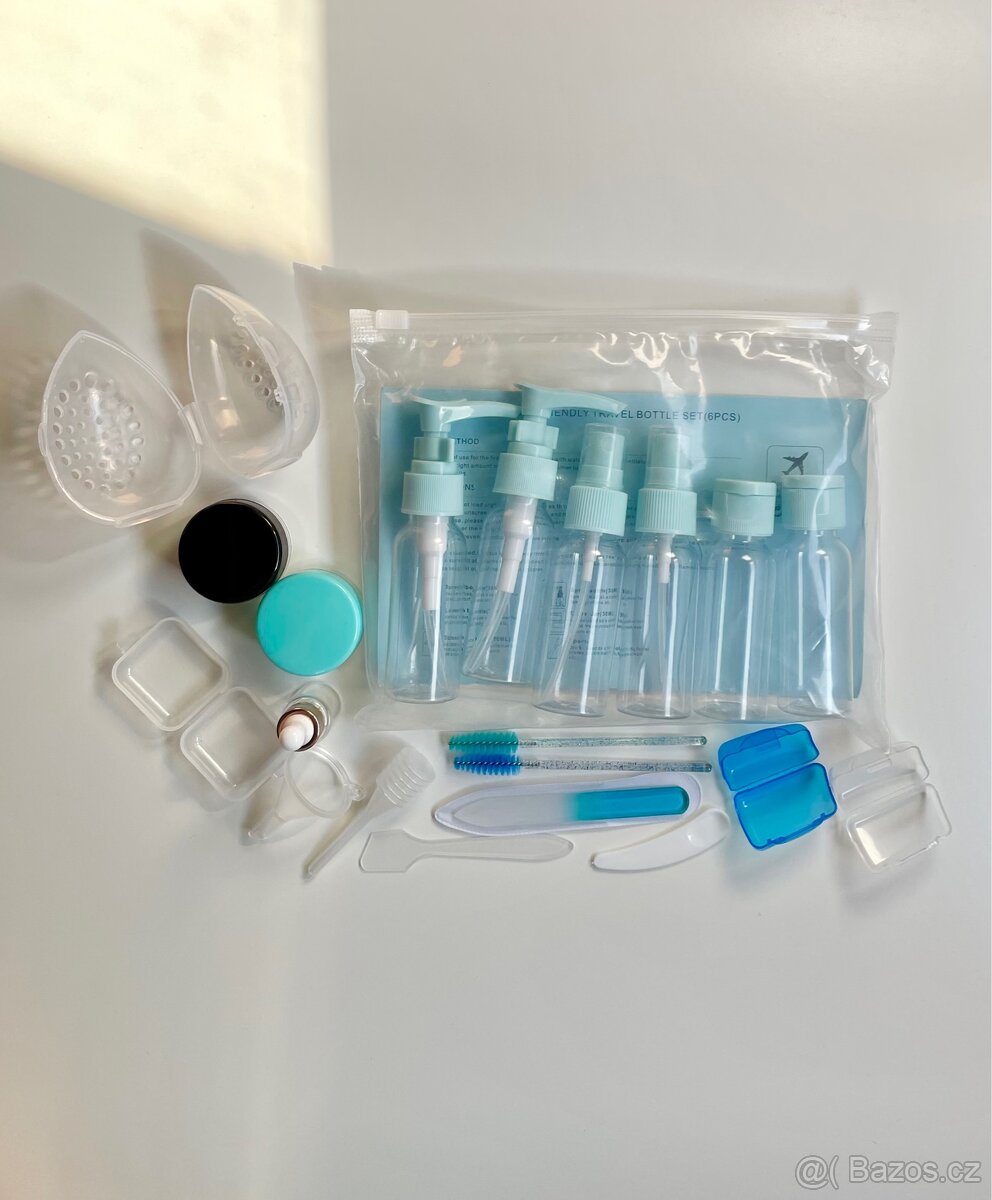 Kosmetická/toaletní průhledná taštička; cestovní sada - 2