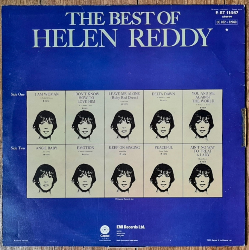 Helen Reddy – The Best Of Helen 1976 LP, stav VG / VYPRANÁ - 2
