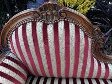 Starožitná sedací souprava - lavice (sedačka), židle 2ks - 2