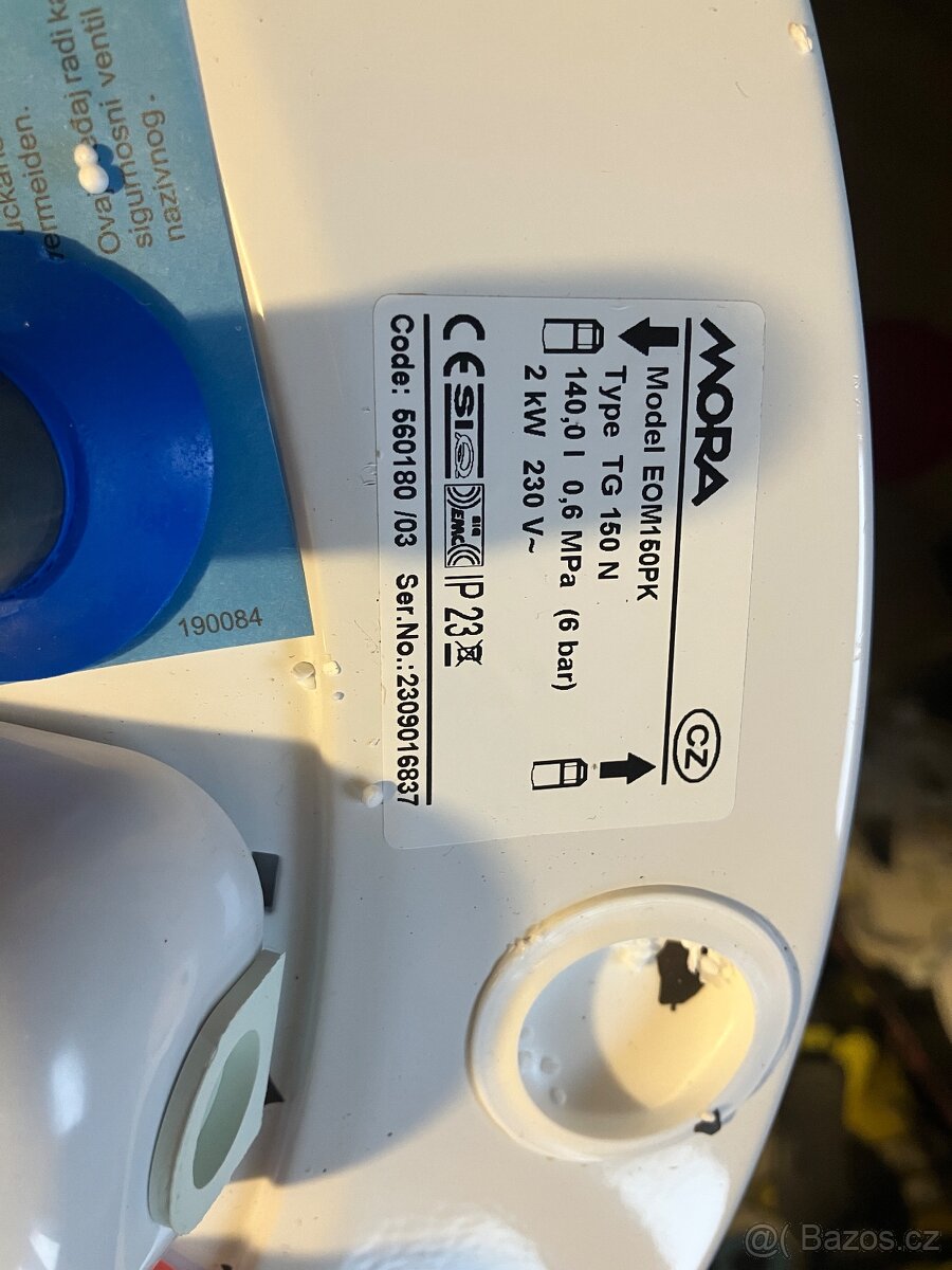 Zcela nový bojler Mora EOM 150 PK 140 litrů - 2