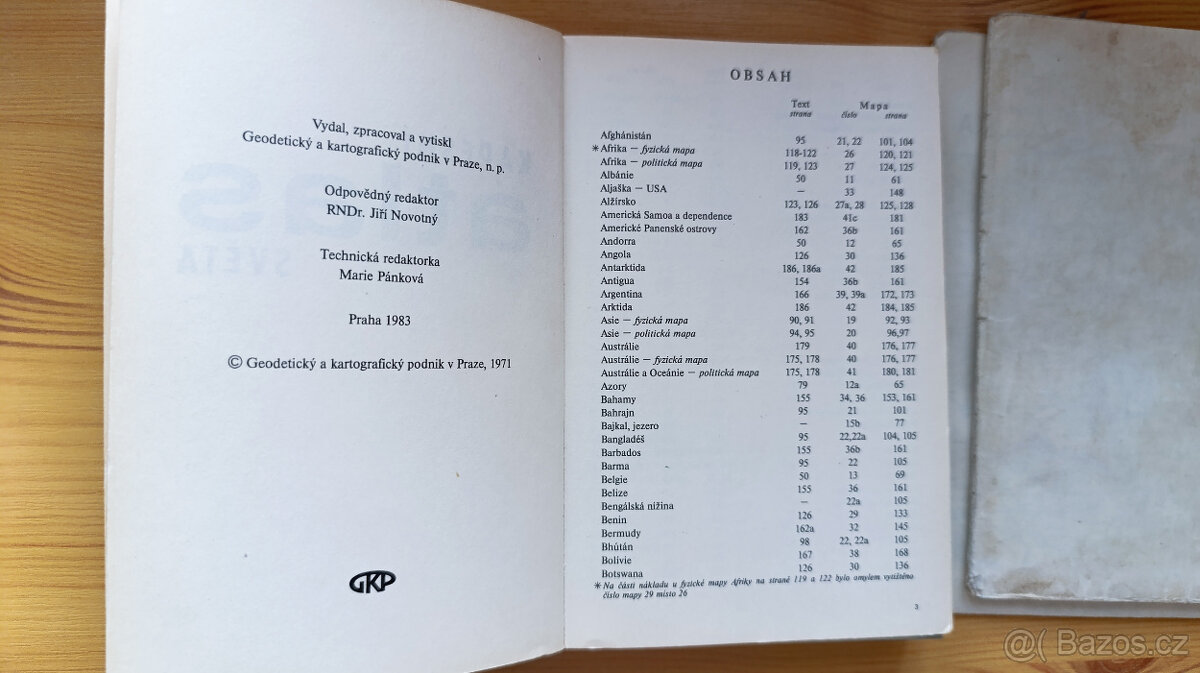 Kapesní atlas světa z roku 1983 - 2