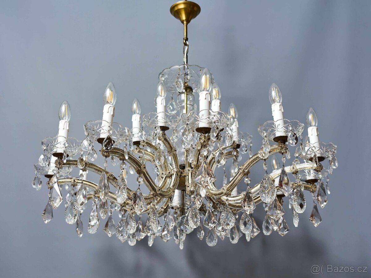 Velký křišťálový lustr Marie Terezie 18 žárovek - 2