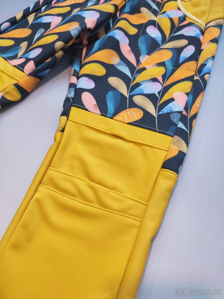 Dětské softshellové kalhoty lístky vel.110 - 2