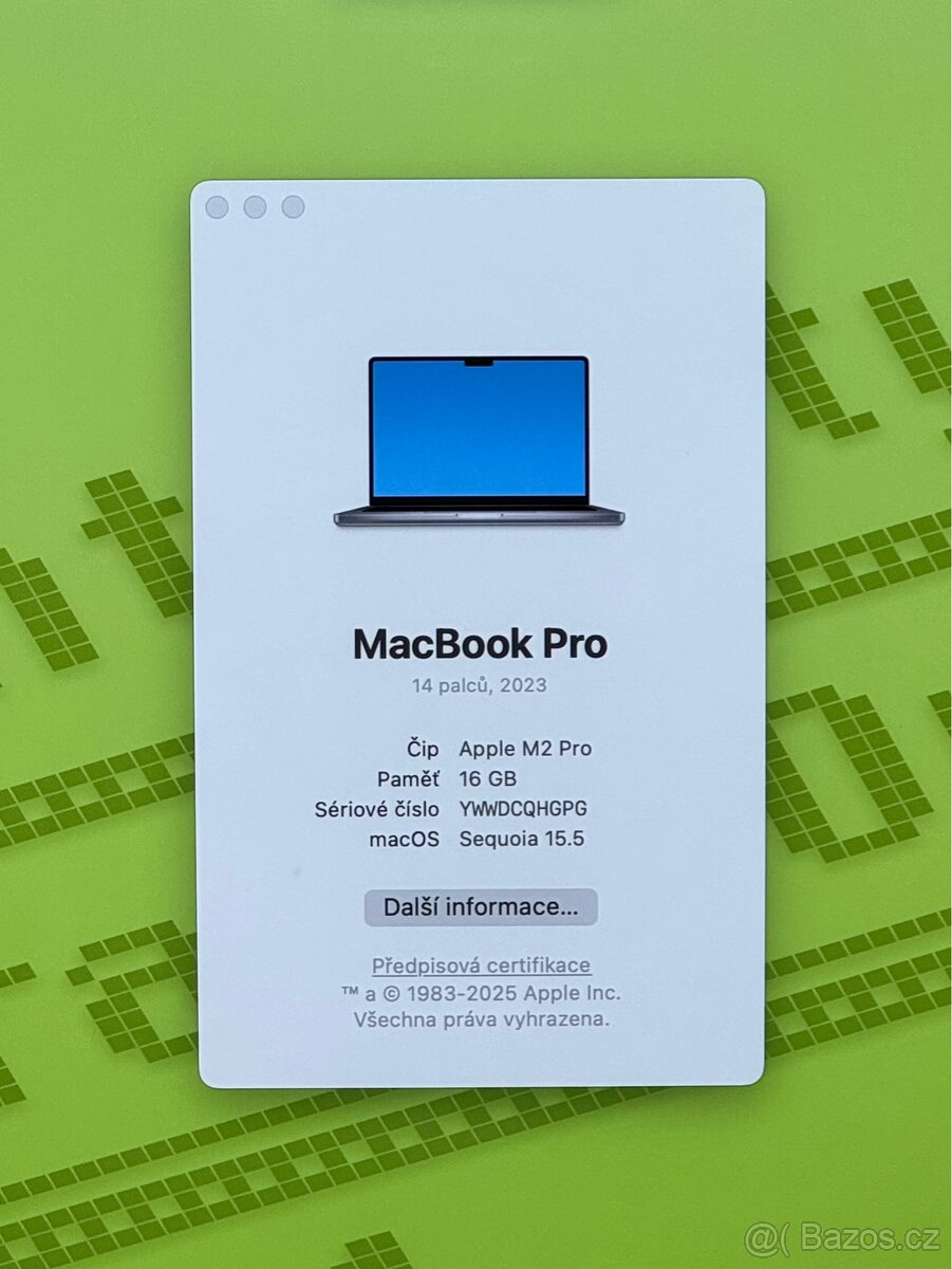 NOVÝ MacBook Pro 14” 2023/16GB RAM/M2 PRO/512GB SSD/Záruka - 2