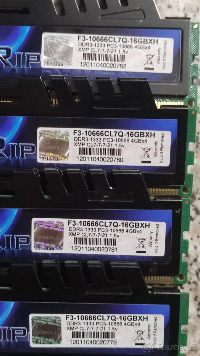16GB DDR3 1333 CL7 1,5V XMP zn. G.Skill (4x4GB DDR3 1333) - 2