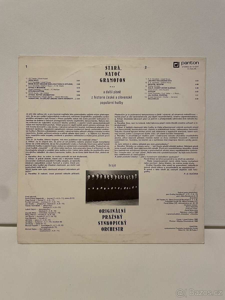 Originální Pražský Synkopický Orchestr – Stará, Natoč Gramof - 2