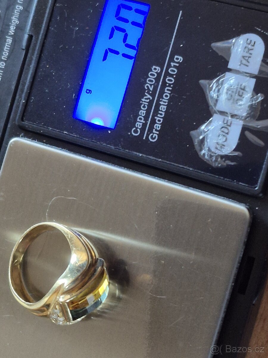 Prsten 14k drahokam - 2