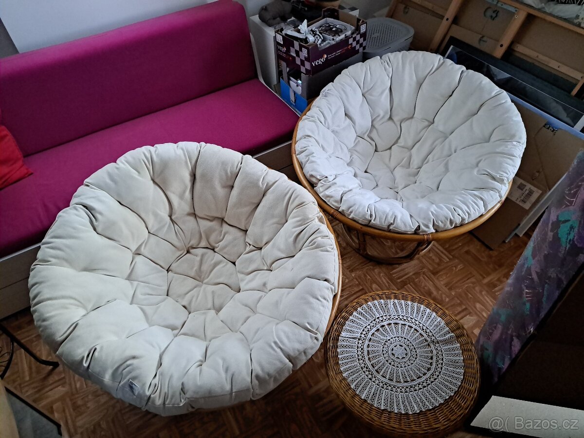 Ratan kresla 2 ks a stolek prodám - 2