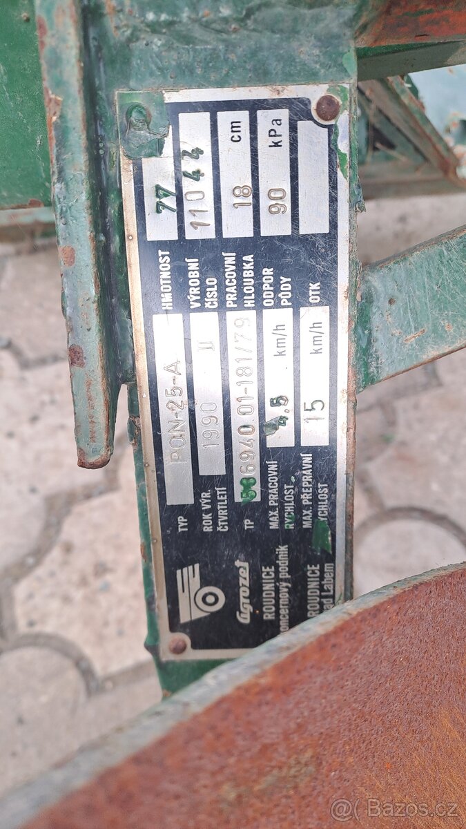 Pluh za malotraktor Pon 25 - 2