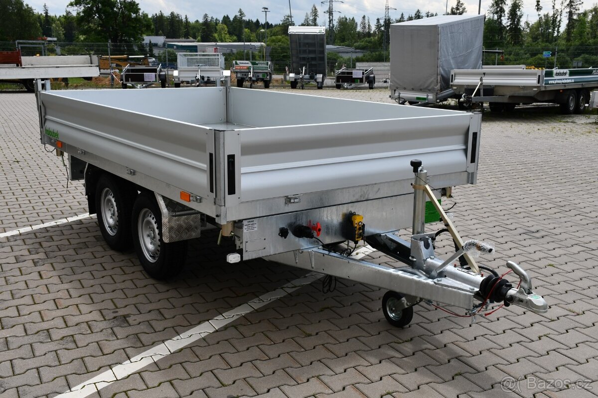 Třístranný sklápěcí přívěs do 2700 kg 3,1m ELEKTOHYDRAULIKA - 2