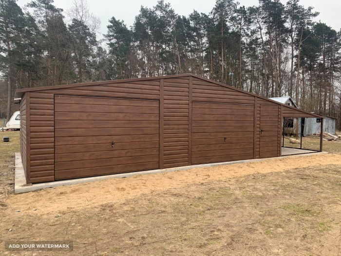 Plechová garáž 9x6 + přístřešek 2 m - 2