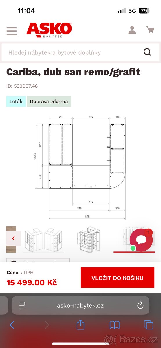 Šatní skříň + postel zdarma - 2