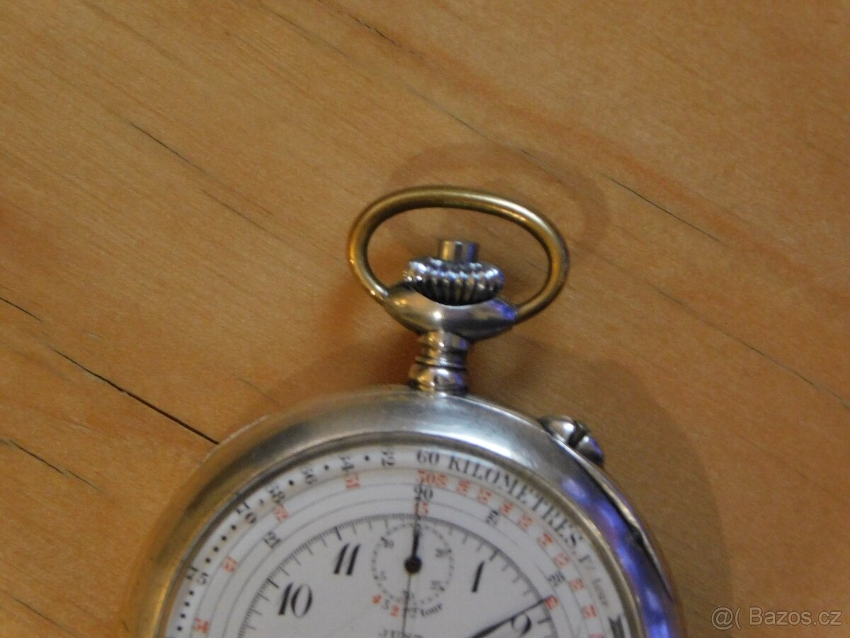 Stříbrné kapesní hodinky "J. Auricoste" s chronometrem - 2