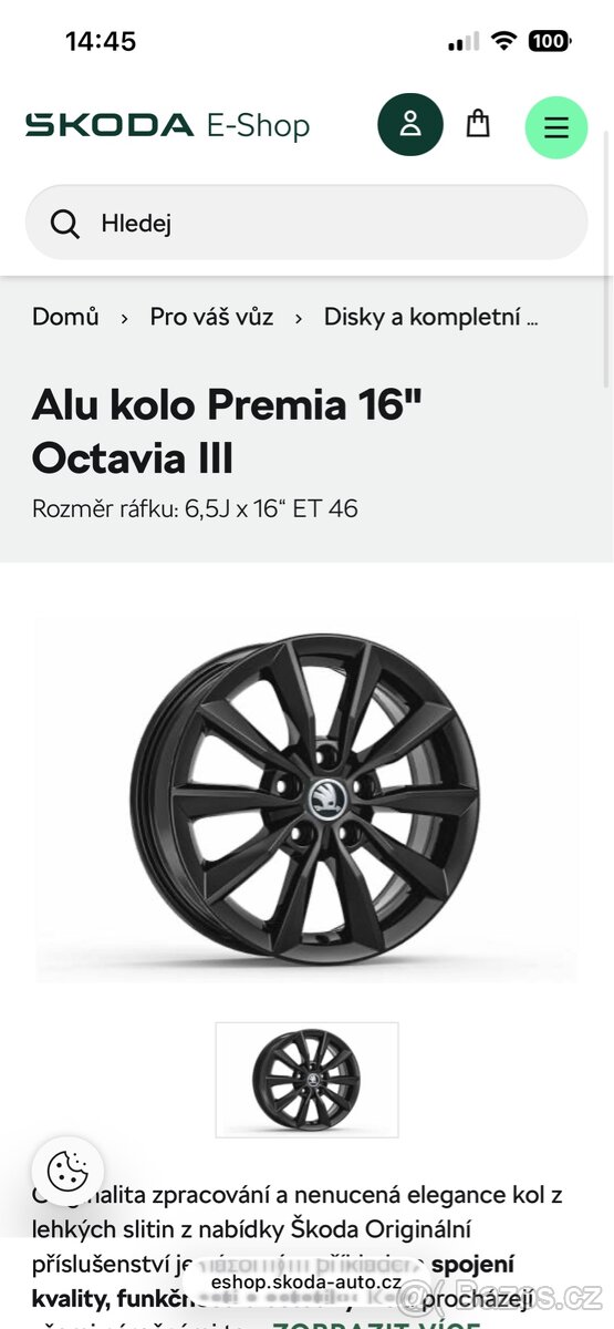 Alu disk 16" 5x112 ET46 pro Škoda, VW Golf VII, Seat, Audi - 2