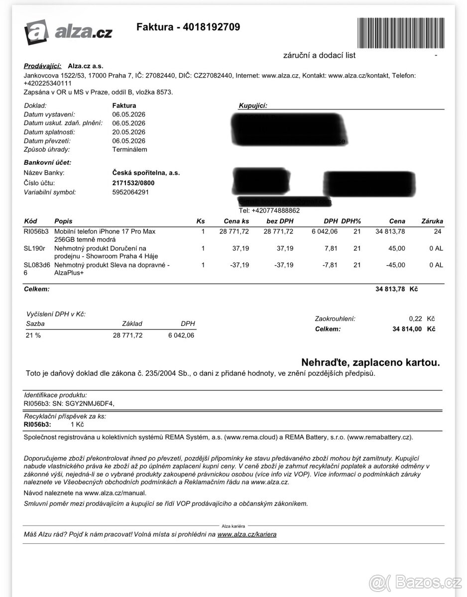 iPhone 17 Pro Max 256 GB v modré barvě - 2