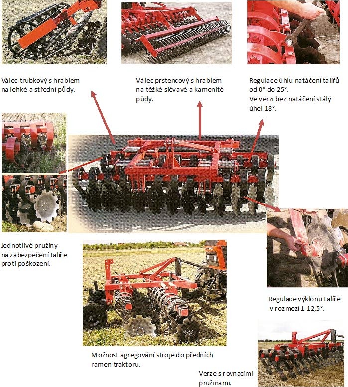 Prodám diskovy podmítač KBT o záběru 3,5m - 2