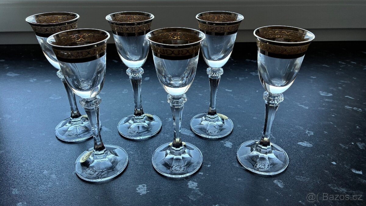 Bohemia Crystal - 6ks zlacenych sklenicek - 2