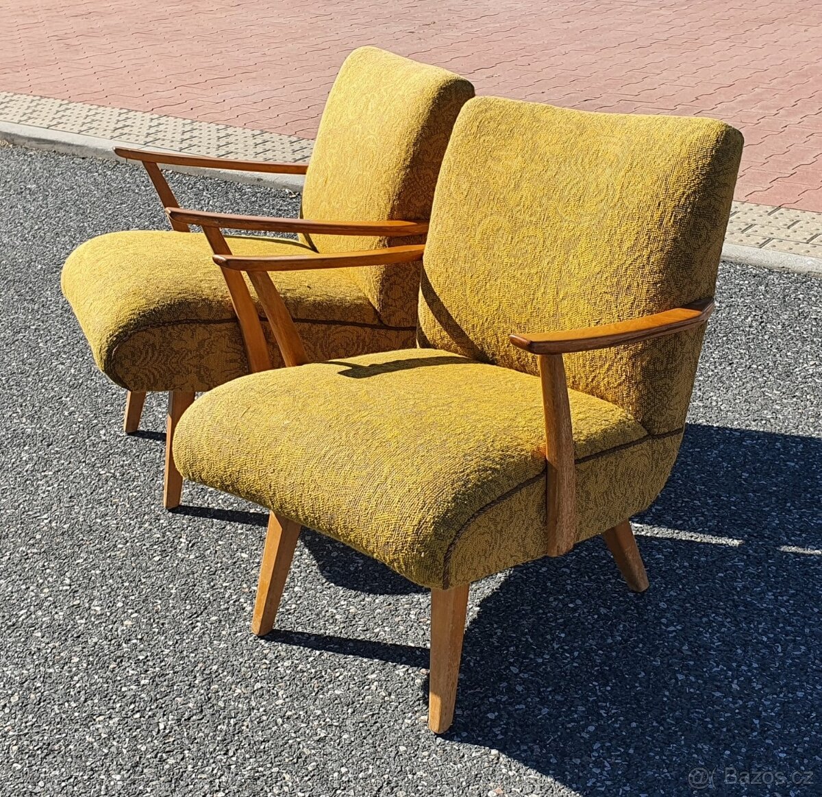 retro 2ks látkové křeslo ČSSR 1970 - 1980 socializmus - 2