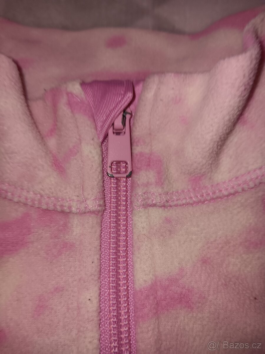 Růžová melírovaná flísova mikina - 2