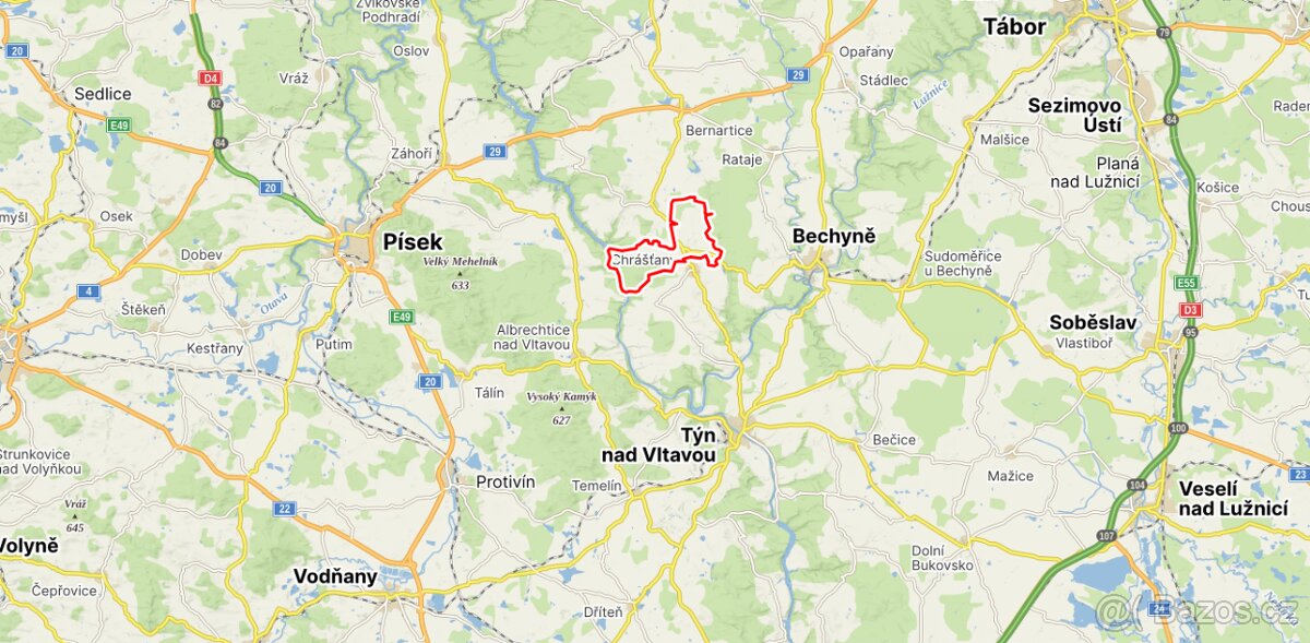 Prodej lesa Dražíč 5161m2 - 2