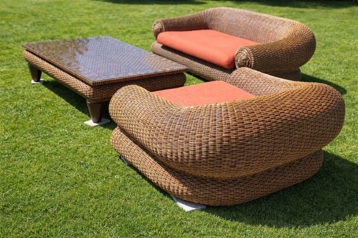 Ratanová sedací souprava pravý ratan - 2