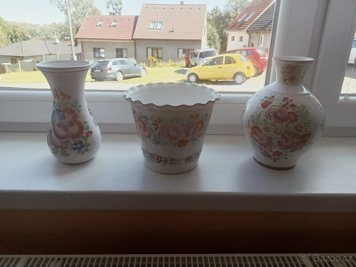 Chodská keramika bílá a černá po babičce - 2