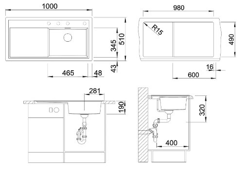 Dřez Blanco granitový - nový (523998) - 2