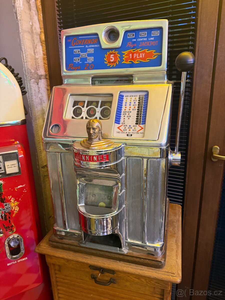 Originální výherní automat Jennings Governor 5¢ – USA 50. lé - 2