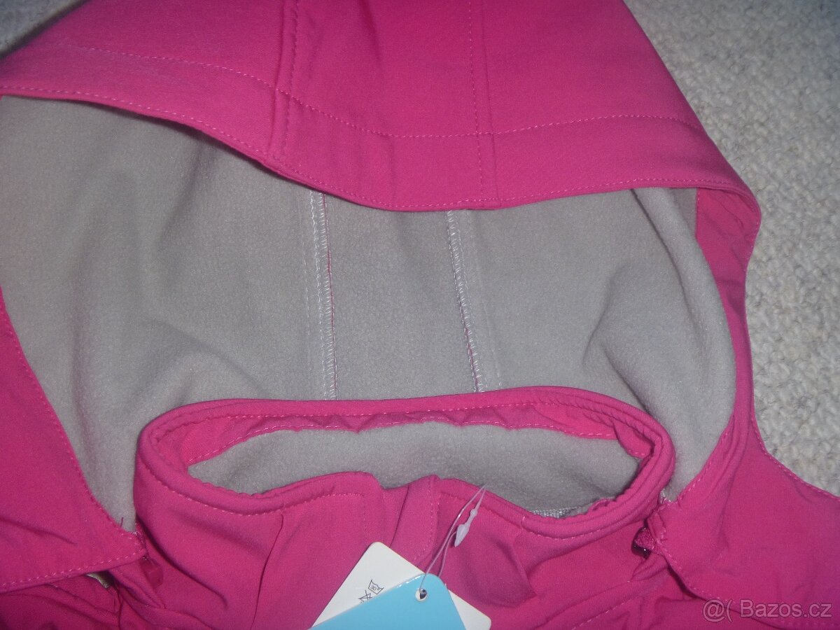 nová růžová softshellová bunda zn. Kugo vel. 134 - 2