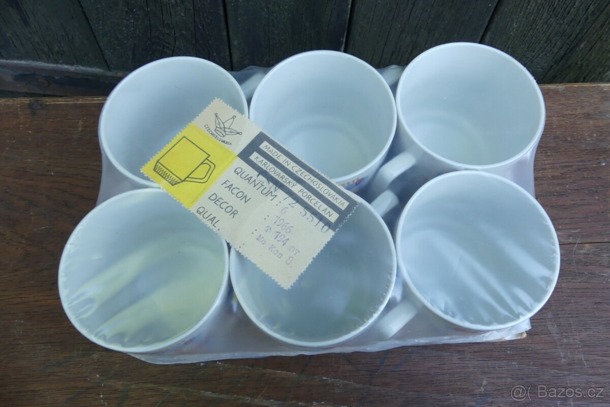 Retro hrnky původní balení, ČSSR 1966 - 2