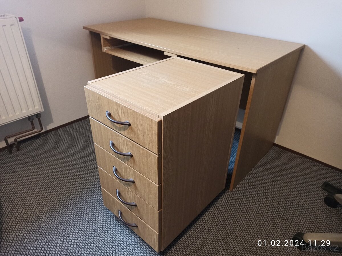 Psací stůl, box se šuplíky - 2