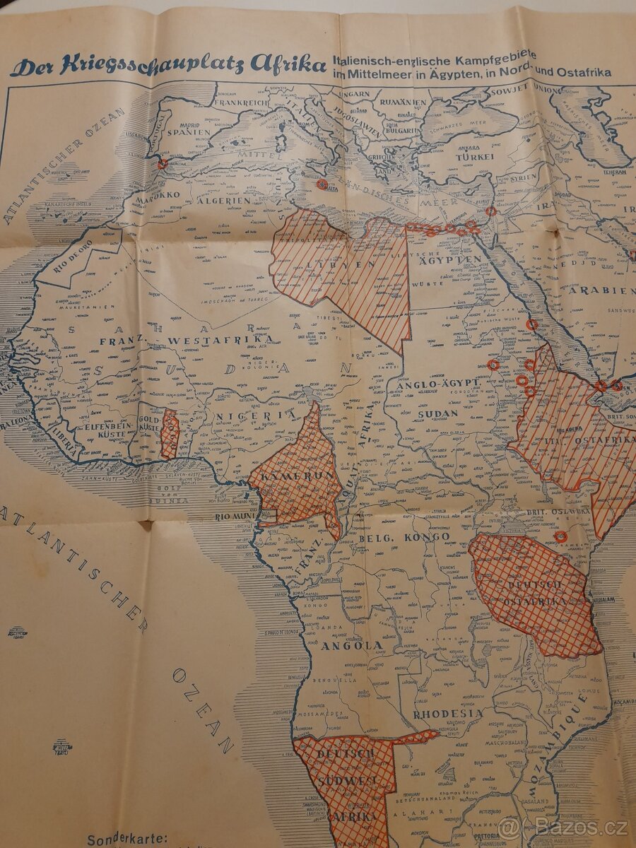 Historická německá vojenská mapa z roku 1941 - 2
